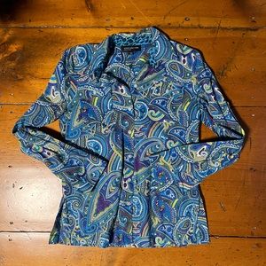 Jones New York small button down paisley shirt